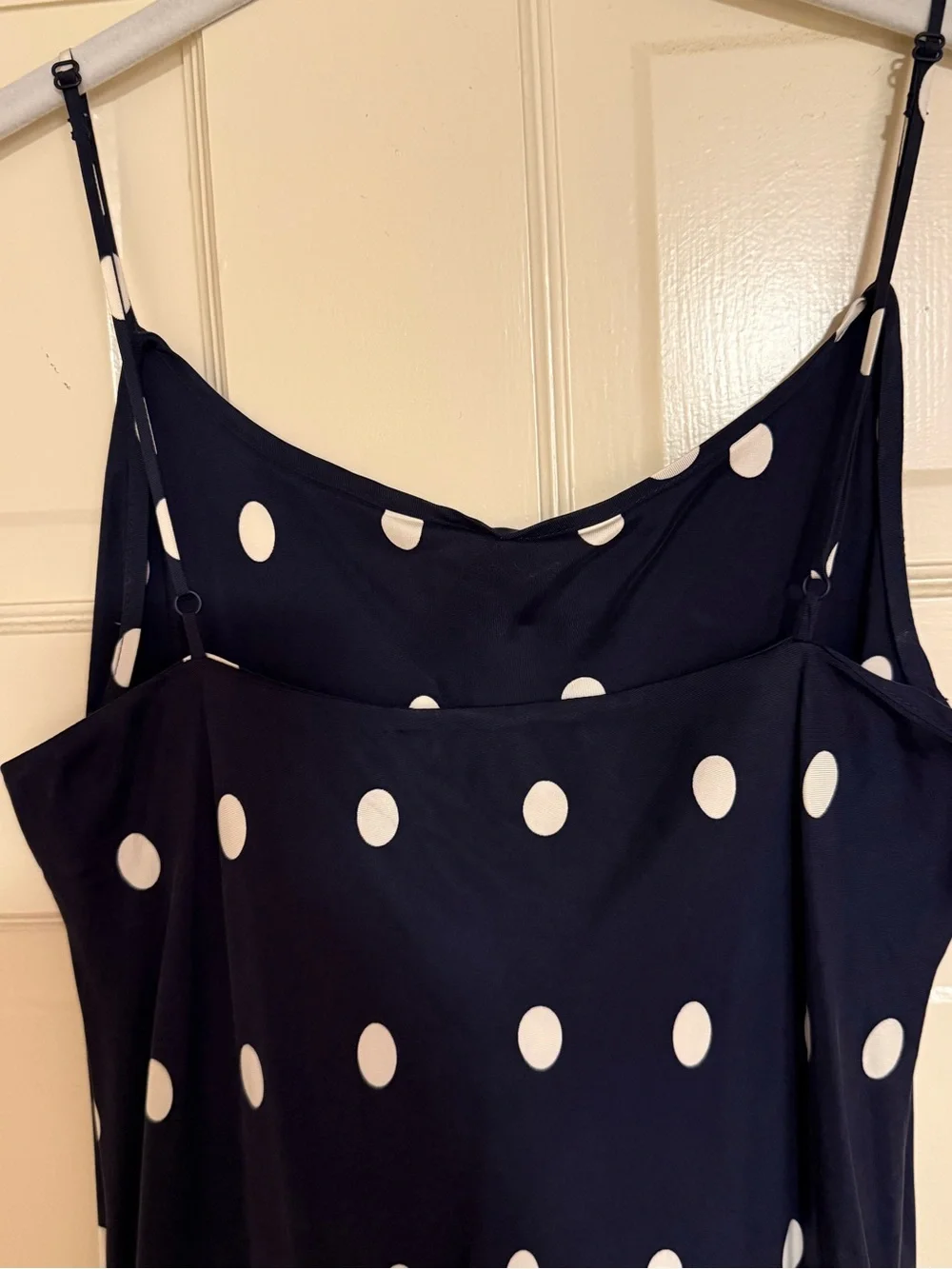 Jcrew Navy Polka Dot Slip Dress - White Dot Print